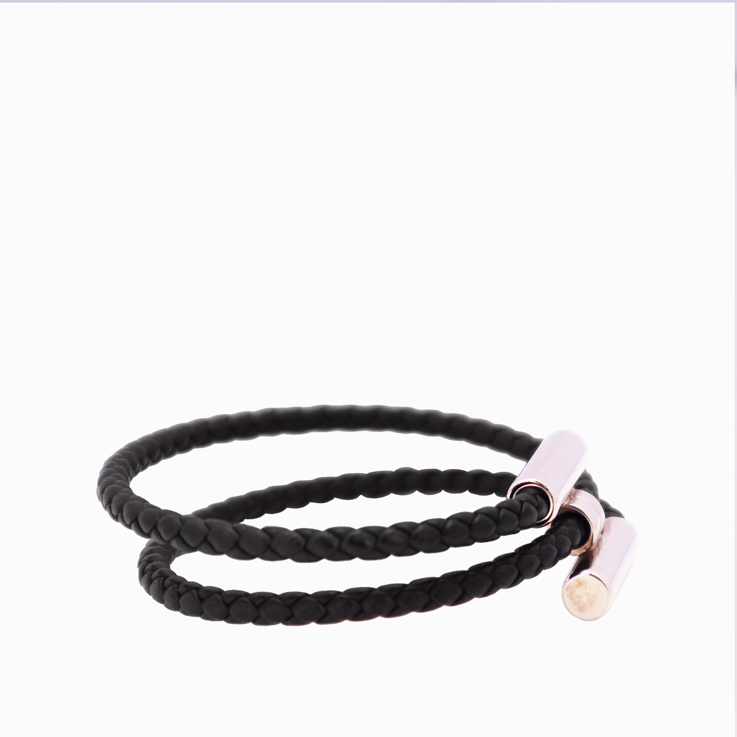 レザーブレスレット トゥルニ トレッセ 黒 シルバー金具 ヴォー・スウィフト