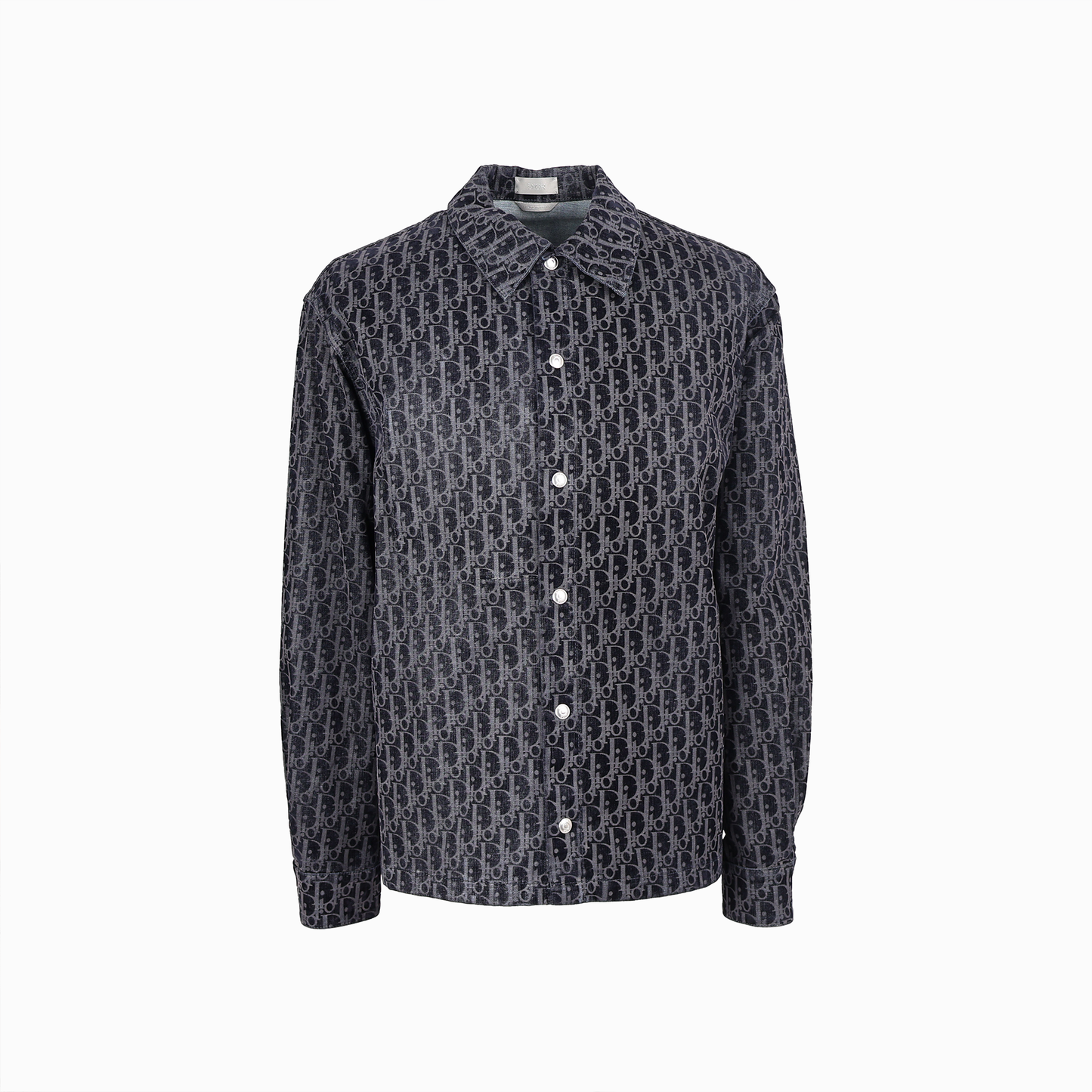 オブリーク コットンブレンド ツイル ブルー