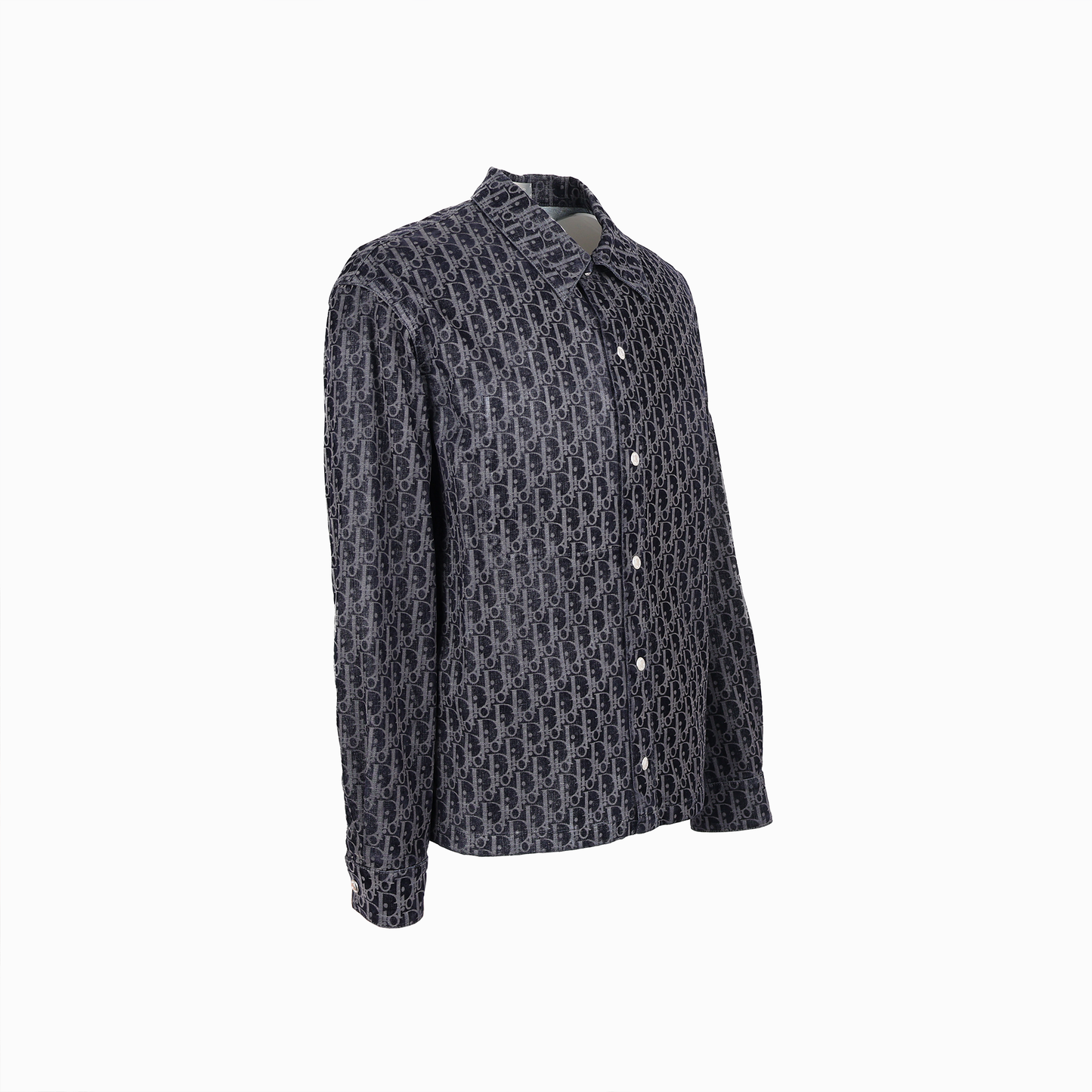 オブリーク コットンブレンド ツイル ブルー