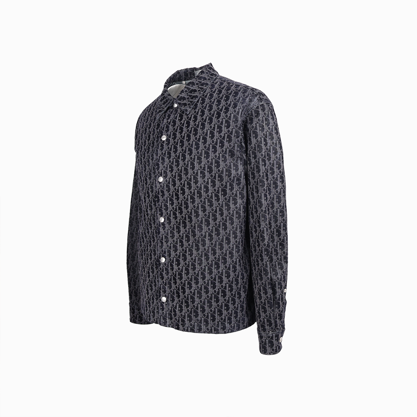 オブリーク コットンブレンド ツイル ブルー