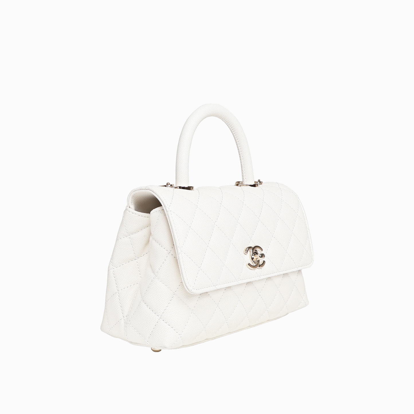 マトラッセ ココハンドル ホワイト ゴールド金具 キャビアスキン