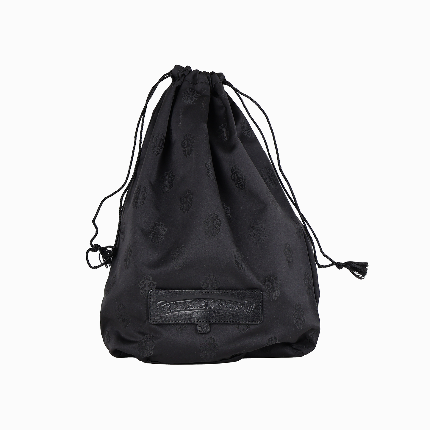 クロスパッチ ドローストリング バッグ ブラック