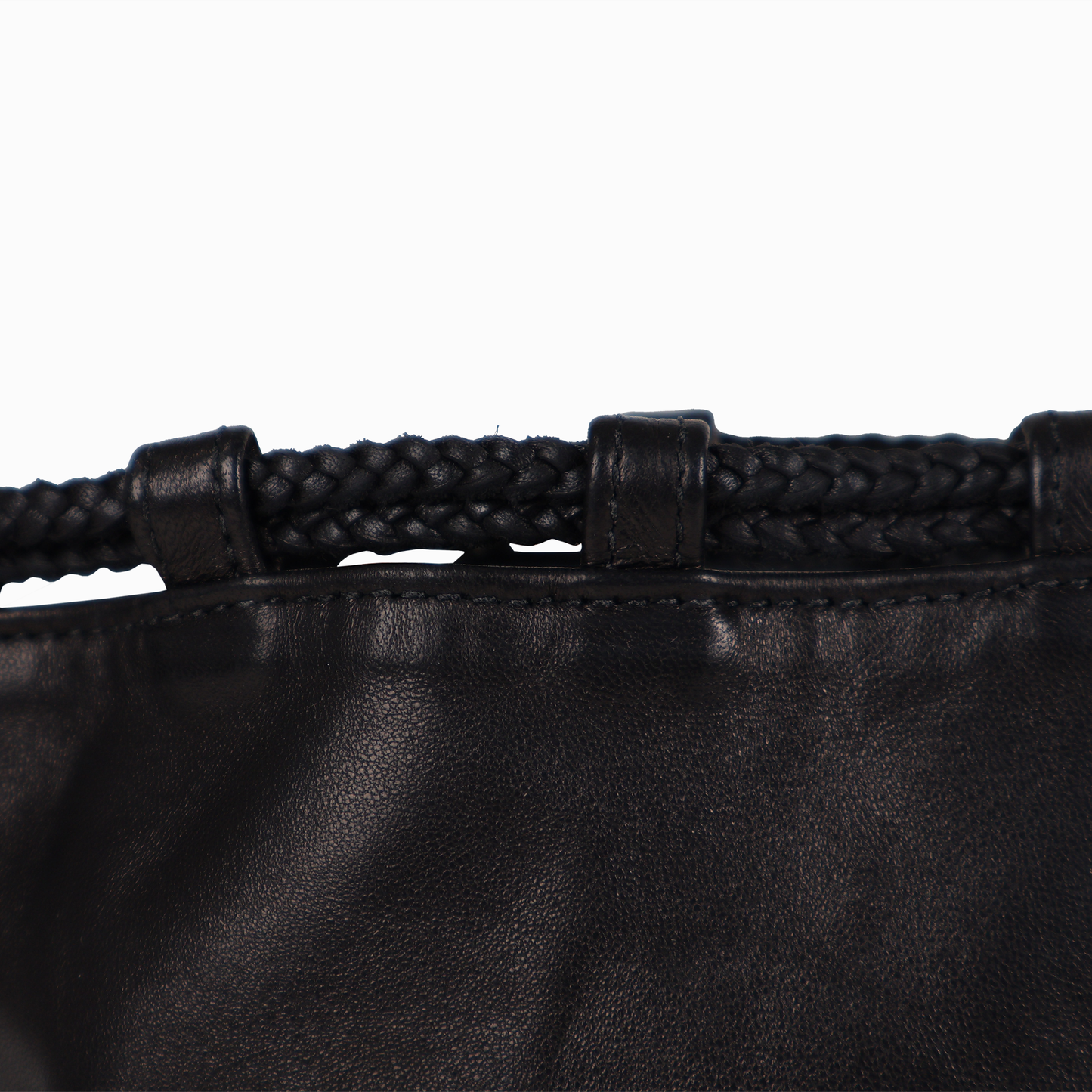 クロスパッチ ドローストリング バッグ ブラック