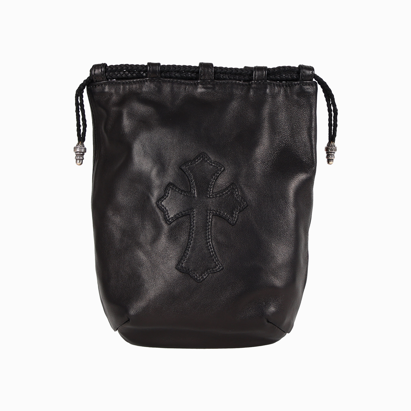 クロスパッチ ドローストリング バッグ ブラック