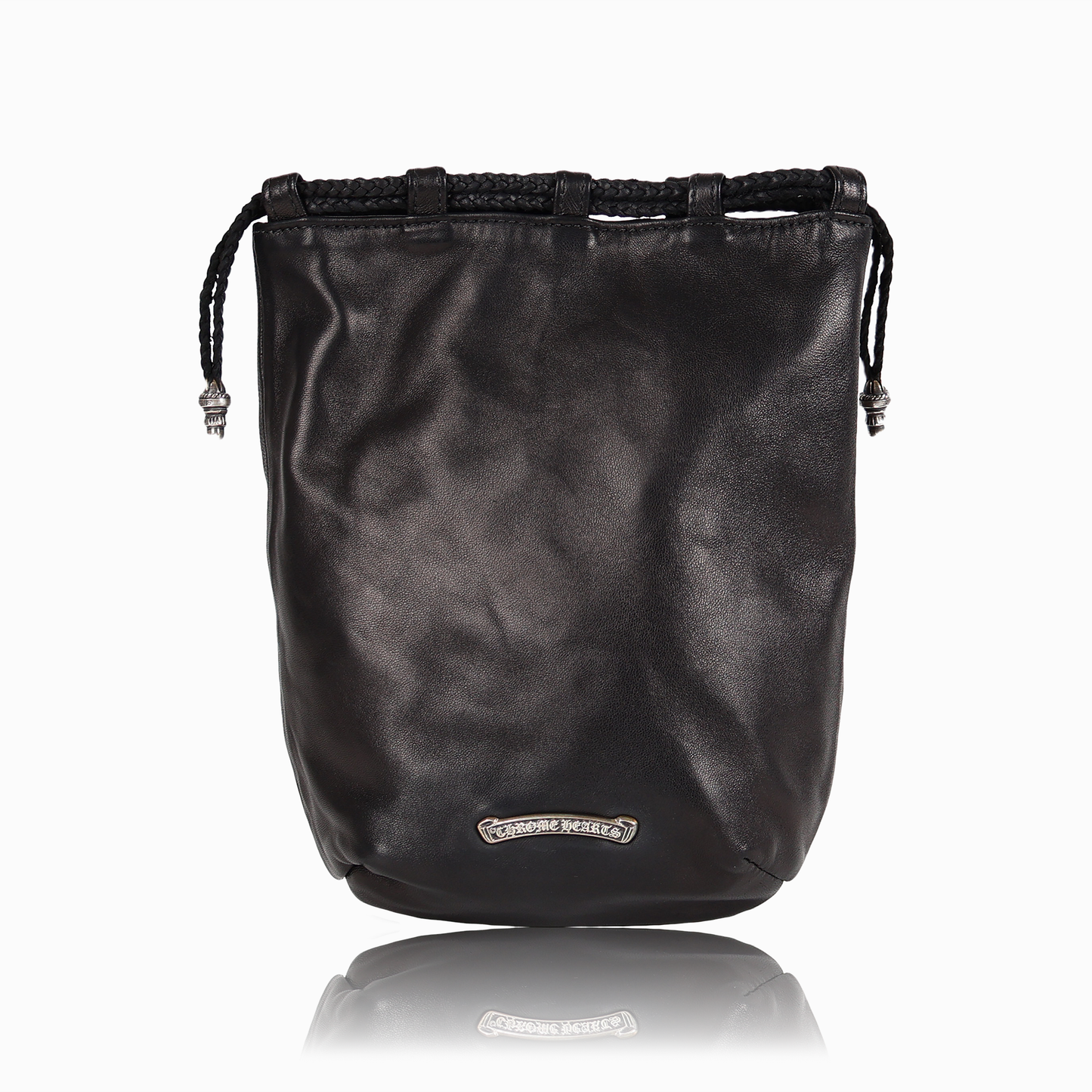 クロスパッチ ドローストリング バッグ ブラック