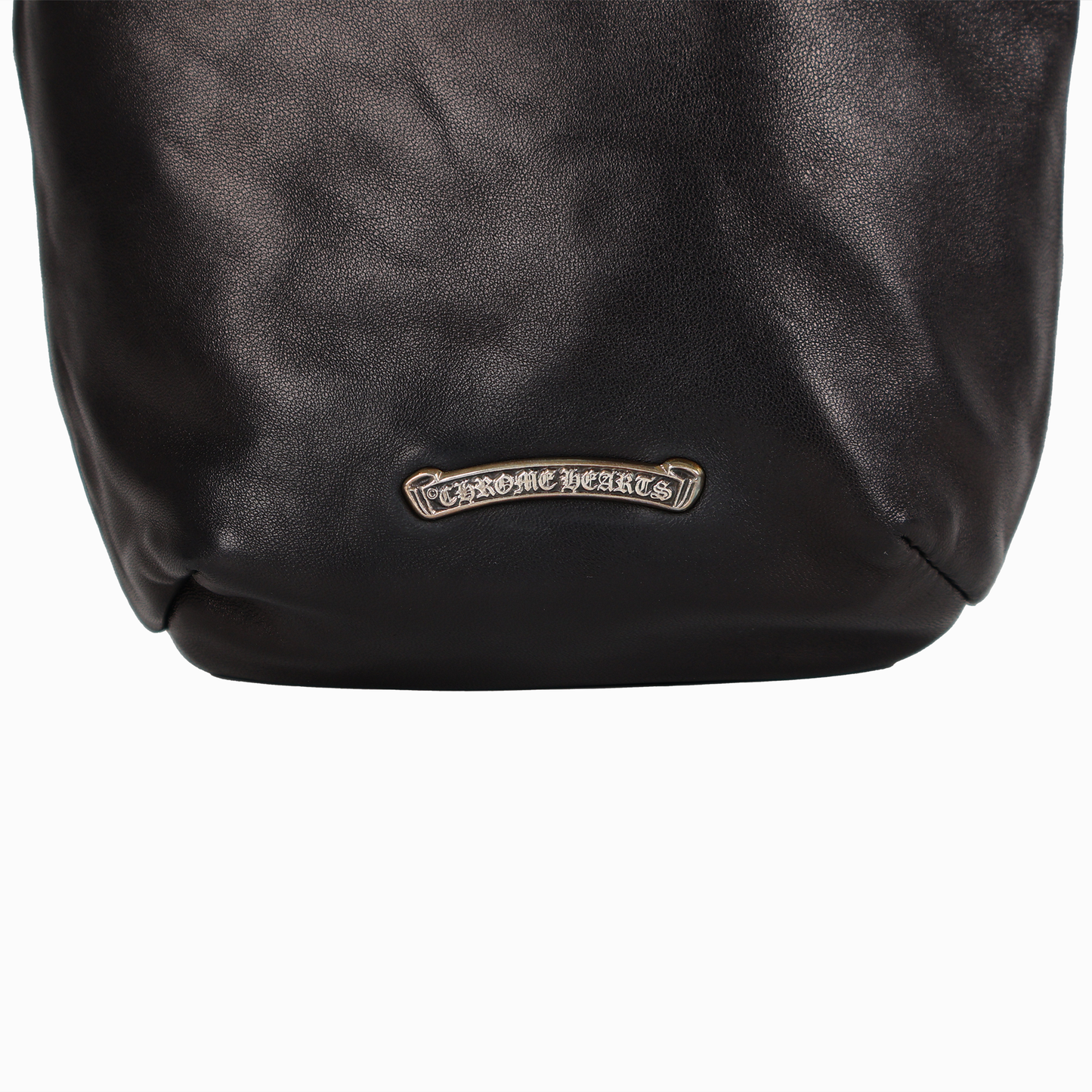 クロスパッチ ドローストリング バッグ ブラック