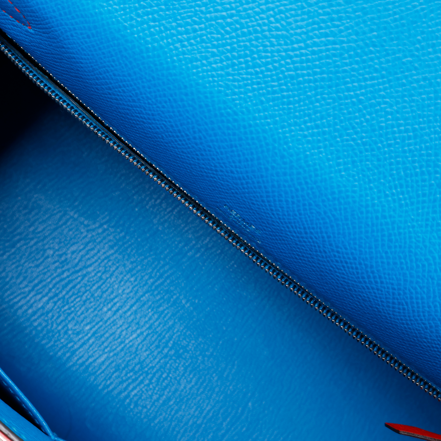 HERMÈS エルメス ケリー 28 カザック 外縫い エプソン ルージュクー/ローズエクストリーム ブルーザンジバル シルバー金具 Y刻印 ハンドバッグ