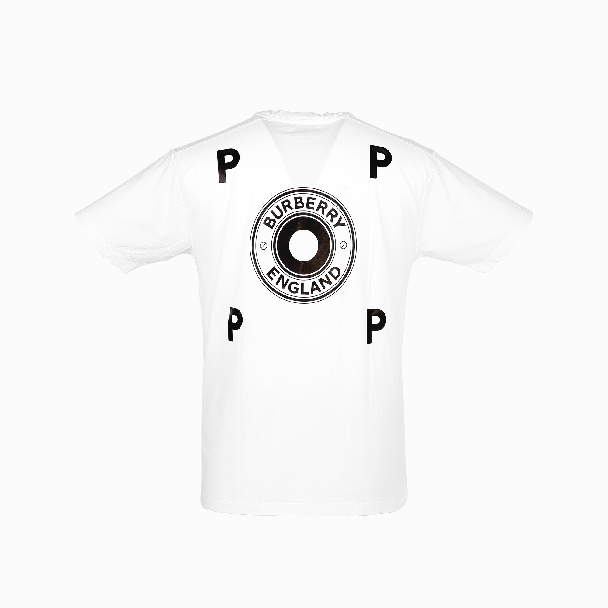 バーバリー ロゴプリント コットンTシャツ メンズ ホワイト BURBERRY 