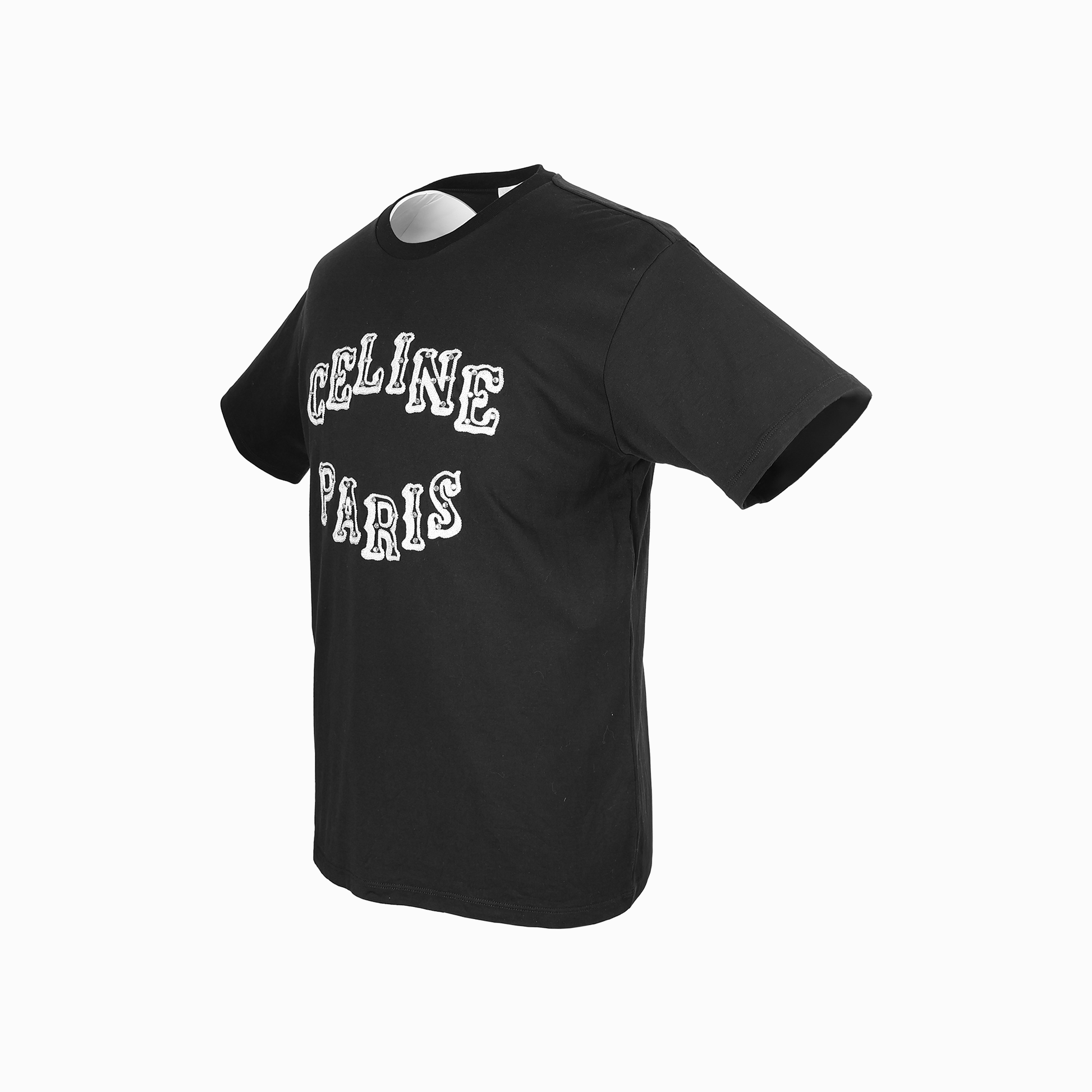 エンブロイダリールーズTシャツ コットンジャージー ブラック エンブロイダリールーズTシャツ コットンジャージー ブラック