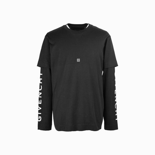 ブランドロゴ Tシャツ オーバーラップエフェクト ブラック