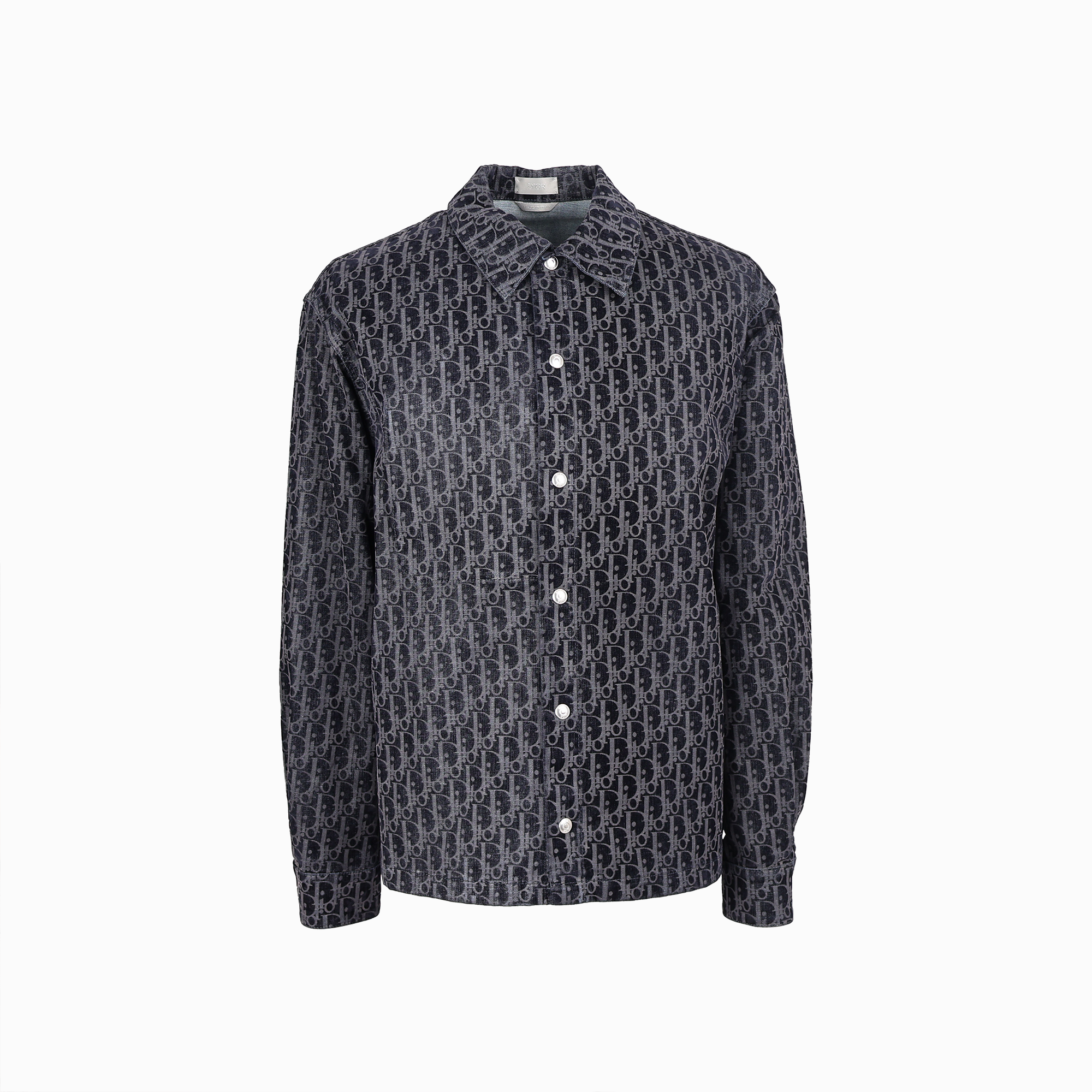Dior オーバーシャツ コットンブレンドツイル サイズ50 Christian Dior ディオール Oblique Overshirt Blue Cotton