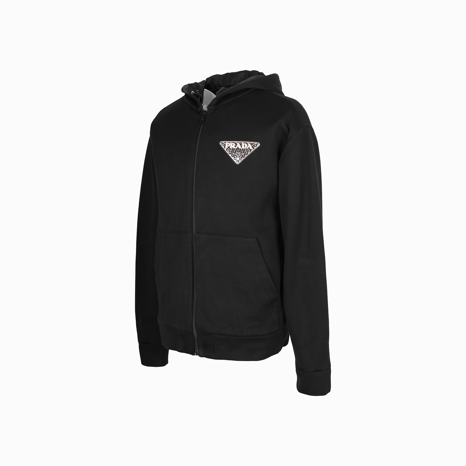 【日本未入荷】PRADA テクニカルファブリックのスウェットシャツ テクニカルファブリック Re-Nylon スウェットシャツ ブラック