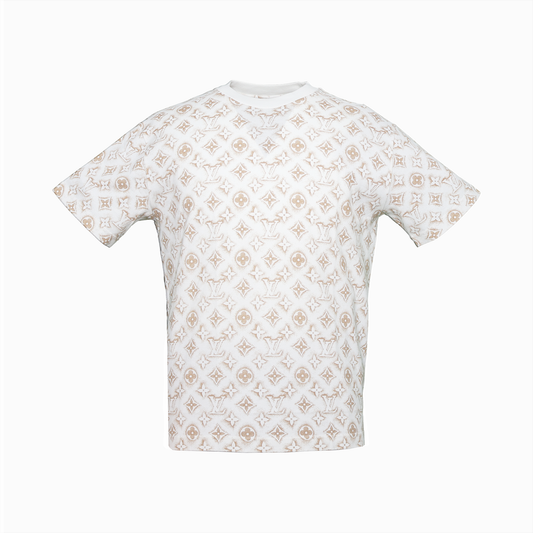 モノグラム プリントTシャツ オフホワイト ベージュ