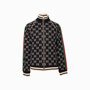 日本未入荷【GUCCI】ステッチ コットンジャージー ジャケット GGコットンジャージー ジャケットダークブルー＆グレー | GUCCI公式