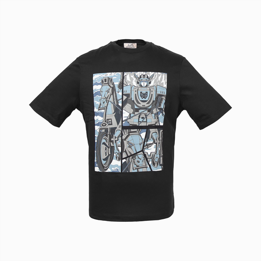 Tシャツ メガ・シャリオ・3D プリント ブラック